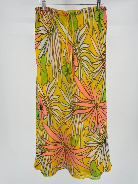 Sacred Threads Reversible 2-Piece Set Yellow Tropical Boho Skirt M/L - Picture 7 of 11